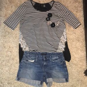 multi pattern half sleeve shirt